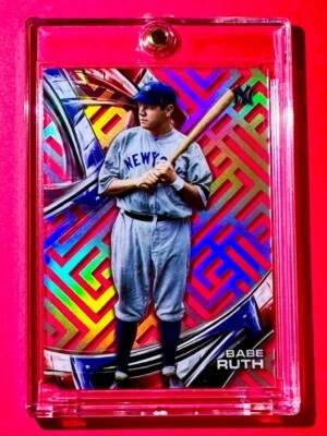 Babe Ruth SILVER MAZE ACETATE REFRACTOR TOPPS TEK HOT YANKEES INSERT CARD! - Image 1 of 4