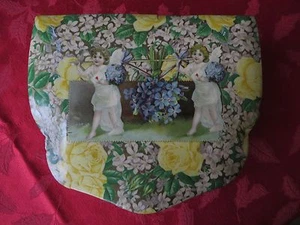 Antique Victorian Celluloid Jewelry Box Cherubs, Lilacs, Roses by Brundage? Rare - Picture 1 of 10