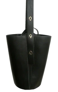 Danse Lente London Lorna Black Leather Pouch Large Bag Handbag Shoulder Carry  - Picture 1 of 12