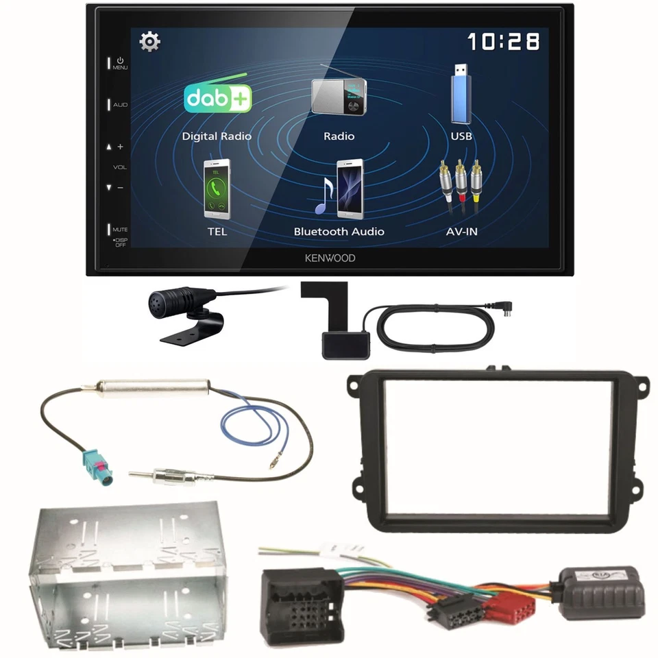 Kenwood DMX129DAB DAB+ Bluetooth USB Einbauset für Seat Leon Alhambra Altea XL - Bild 1 von 1