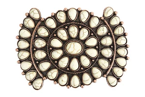 Corredor de pelo Southwest Bohemian imitación blanco imitación turquesa flor de calabaza  - Imagen 1 de 5