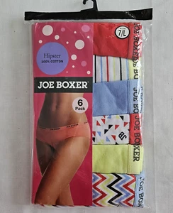 Womens Underwear Joe Boxer Hipster Panties, 100% cotton, 6 pack Size 7, large - Picture 1 of 3