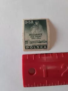Majdanek 1941-1944 Polen Polska Gedenkmarke Tod deutscher Soldat ungebraucht - Bild 1 von 2