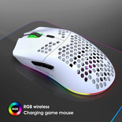 Mouse da gioco wireless AJAZZ x HXSJ T66 2.4G leggero guscio a nido d'ape mouse RGB