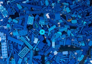 Ladrillos Lego azules, lote mixto, buen estado de limpieza, piezas vintage, 350 g - Imagen 1 de 3