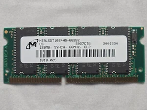 Micron 128MB SDRAM SO-DIMM (MT8LSDT1664HG-66B2) 66MHz CL2 – Tested - Picture 1 of 1