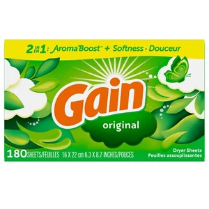 Suavizante de telas antiestático para ropa sábanas secadora de ganancias, aroma original, 180 unidades - Imagen 1 de 8