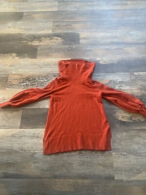 Suéter Pullover Naranja Manga Larga Cuello Capucha ANTHROPOLOGIE Para Mujer Talla Mediana Foto 1 de 4