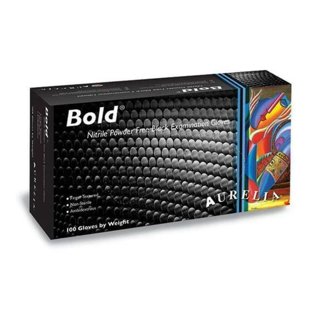 Aurelia Bold Nitrile Powder-Free Examination Gloves - Small, 100 Pieces