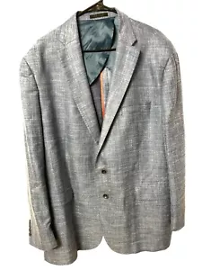 Men’s Suit Light Weight Blue/Gray Suit Coat Fabric Made In Italy - Picture 1 of 10