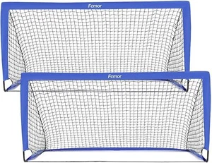 Femor Fußballtore Fußballnetz 2er Set Minitore Faltbar Stahl Schwarz 180x90x80cm - Zdjęcie 1 z 7