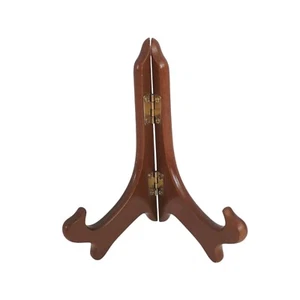 Holz Staffelei Display Platte Kunst Foto Ständer Braun Schmetterling Scharnier Vintage 5 7/8" - Bild 1 von 6