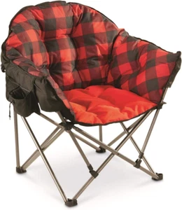 Oversized Padded Camping Chair Portable Folding 500 Lb Capacity Storage Bag - Picture 1 of 10