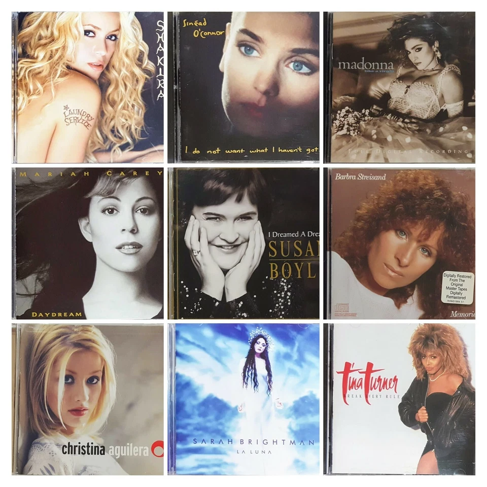 5 CD X $20 Lot Divas, Singers, Streisand, Madonna, Shakira, Aguilera, Ronstadt, - Image 1 of 4