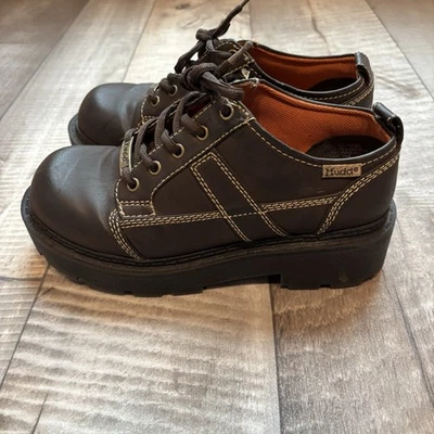 Zapatos con cordones de plataforma gruesa vintage Y2K Mudd marrón para mujer 7 Foto 1 de 4