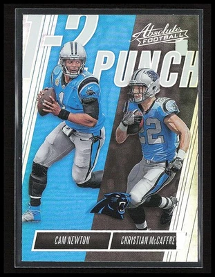 2018 Panini Absolute Cam Newton Christian McCaffrey 1 2 Punch #OTP-CC Panthers - Image 1 of 2