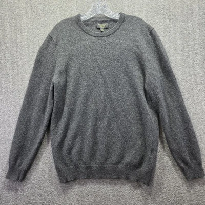 Suéter de cachemir Club Room para hombre grande gris 100 % cachemir cuello redondo Foto 1 de 4