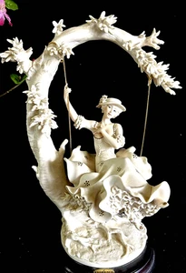 Giuseppe Armani Frau auf Schaukel Figur Skulptur 13" hoch - Bild 1 von 19