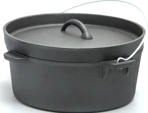 Horno de campamento holandés de hierro fundido tapa con labios 1,2, 4,5, 9, 9,5,12,16 cuartos de galón cocina de campamento - Imagen 1 de 20