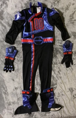 DISNEY POWER RANGER SPD BLACK POLICE COSTUME Boots Gloves SIZE XS 4 - Image 1 of 4