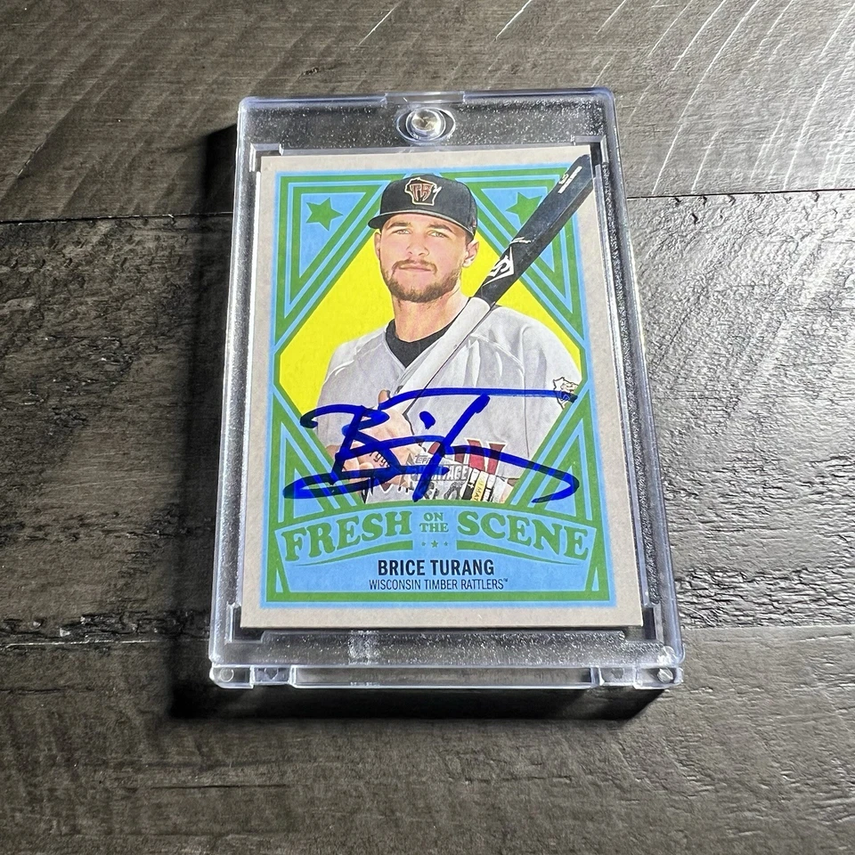 Brice Turang Signed IP Auto 2019 Topps Heritage Minor League Fresh on the Scene - Image 1 of 4
