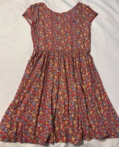 POLO RALPH LAUREN girls DRESS SZ L (12-14) cotton jersey floral Red - Picture 1 of 6