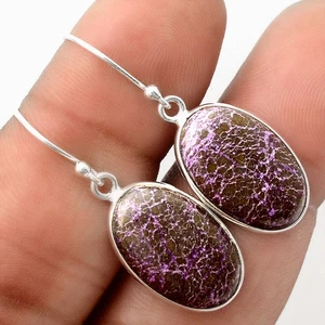 Natürlicher Purpurit - Südafrika 925 Sterling Silber Ohrringe Schmuck E-1001 - Bild 1 von 5