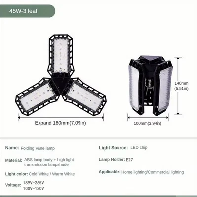 LED Garage Light Bulbs, 40W 60W 80W10000LM Super Bright Garage Lighting LED Shop - Image 1 of 4