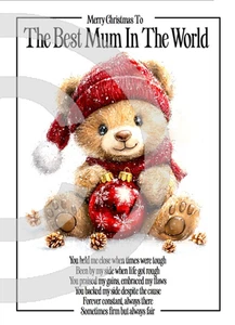 Tarjeta de Navidad To A Dear Mum At Christmas tamaño A5 y sobre rojo - Imagen 1 de 5