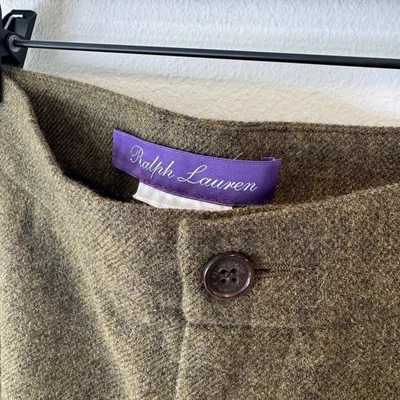 Pantalones Ralph Lauren Etiqueta Púrpura Verde Oliva Espiga Acampanados Pierna Talla 4/6 Foto 1 de 4