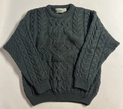 Awesome Vintage 80s/90s Aran Crafts Men’s L 100% Wool Ireland Ski Snow Sweater - Image 1 of 4