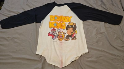 Camisa De Colección Nintendo Donkey Kong Crunch Cereal Promo 1983 Manga 3/4 Talla M LEER Foto 1 de 4