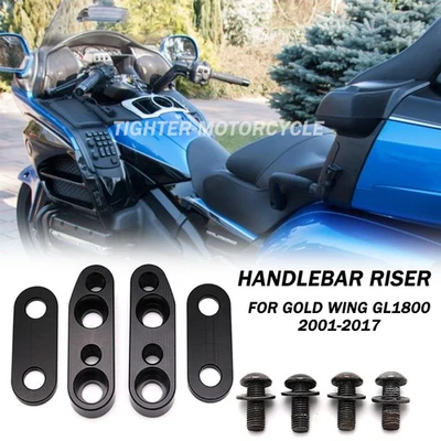 Kit de abrazaderas elevadoras de manillar negras para Honda Goldwing 1800 GL1800 2001-2017 Foto 1 de 4