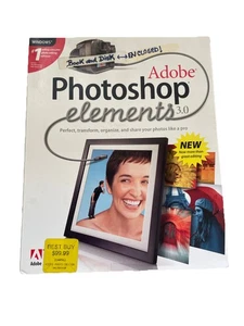 Vintage Adobe Photoshop Elements 3.0 2004 BRAND NEW - Picture 1 of 5