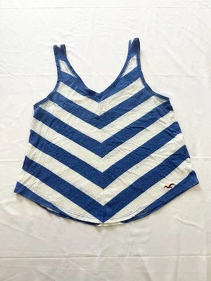 Camiseta sin mangas Hollister cuello en V Chevron rayas azul y blanca talla Xs Foto 1 de 4