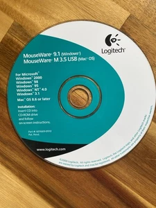 LOGITECH MouseWare 9.1 (Windows) M 3.5 USB (Mac OS) CD-ROM Disc - Picture 1 of 3