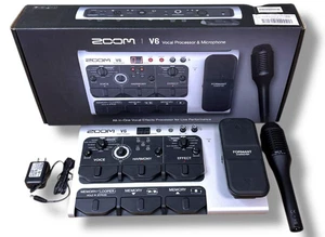 ZOOM V6 Vocal Processor Pedal mit Kondensator Mikrofon Adapter & Box getestet - Bild 1 von 18