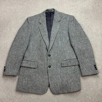 Harris Tweed Jacket Adult 42R Grey Country Hunting Outdoors Weave Blazer Men - Image 1 of 4