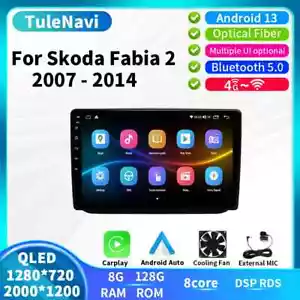 Radio Coche Autoradio Para Skoda Fabia 2 Multimedia Android GPS Unidad Reproductor Automático 4G - Imagen 1 de 32