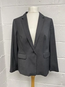 M&S Charcoal Grey Ladies Formal Suit Blazer Jacket Size UK18 RRP£55. PP - Picture 1 of 8