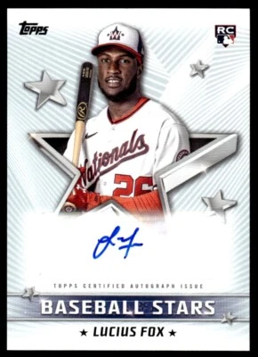 2022 TOPPS UPDATE BASEBALL STARS AUTO LUCIUS FOX - Image 1 of 2