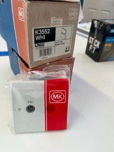 MK K3552 WHITE ROUND EDGE TV/FM Satellite Socket Outlet 2 Gang Home Office x 10 - Picture 1 of 1
