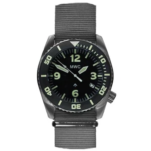 MWC Dephtmaster 1000m Quarz Swiss Stahl Schwarz Militar Taucher Datum Herren Uhr - Bild 1 von 9