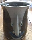 Character Mug - Brown Stoneware Part Glazed- Approximately 4.5in Tall 