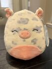 NWT Squishmallow 7" ROSIE the Pig Pink Belly Squiggly Tail Sleepy Closed Eyes