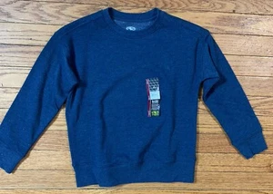 Athletic S (6-7) NEW Blue Fleece Pullover Sweatshirt Cotton Blend Unisex NWT 139 - Picture 1 of 6