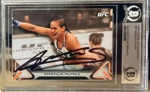 Amanda Nunes UFC 2016 Topps Knockout #11 Autographed Card BAS The Lioness GOAT - Picture 1 of 3
