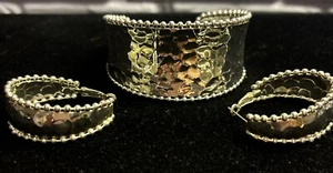Silver tone Braslet And Earrings Appro 2 In Earring And 2 In Wide Braslet - Picture 1 of 5