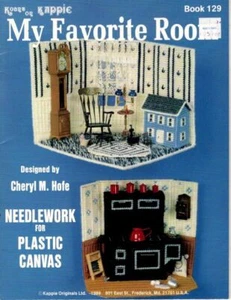 VINTAGE PLASTIC CANVAS KAPPIE MY FAVORITE ROOM FASHION DOLL FURNITURE - Picture 1 of 2