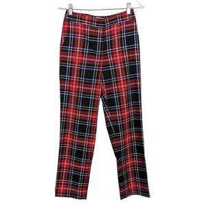 Draper James RSVP women's straight red plaid pants size XS - Picture 1 of 5